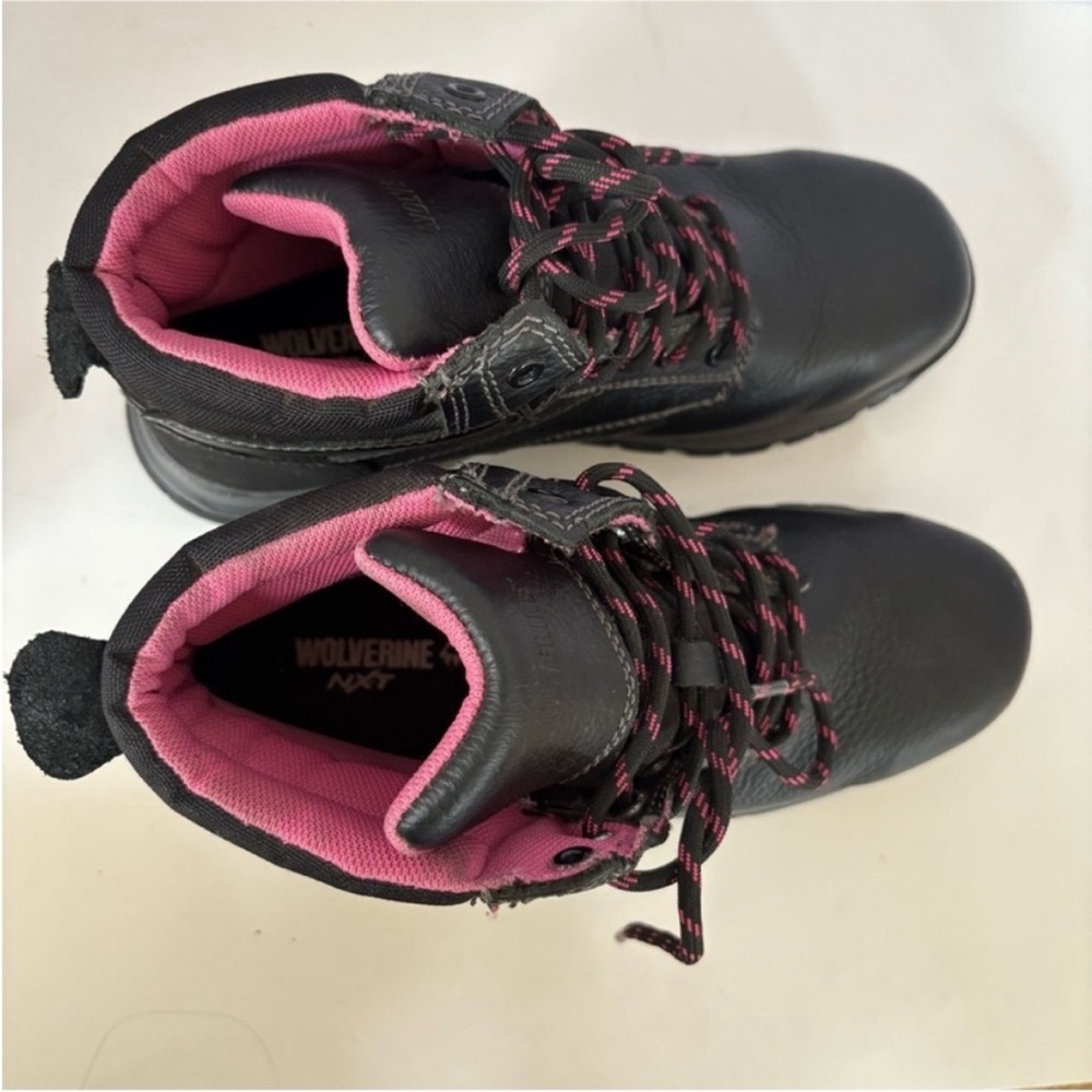 Wolverine Waterproof Work Boots Composite Toe Piper Leather Black Pink Size 8 - Picture 13 of 14